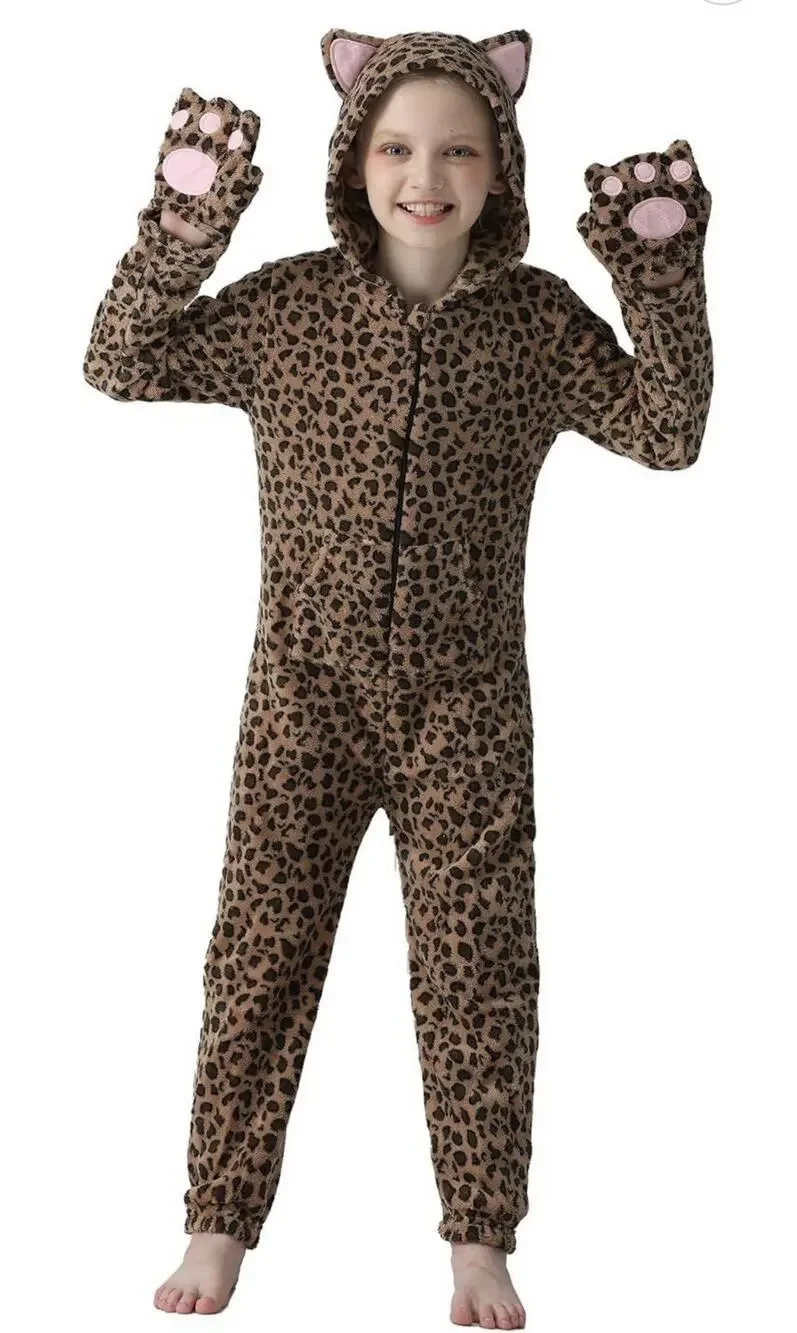 Cheetah Costume - Kids Leopard One Piece for Boys & Girls 5/6